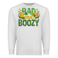 Oatmeal Heather Bad And Boozy St. Patricks Premium Sweatshirt - BundleAndBundleShop