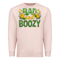 Pale Pink Bad And Boozy St. Patricks Premium Sweatshirt - BundleAndBundleShop