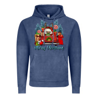 Vintage Denim merry christmas gnomes truck Vintage Hoodie - FaDigitalArtStudio