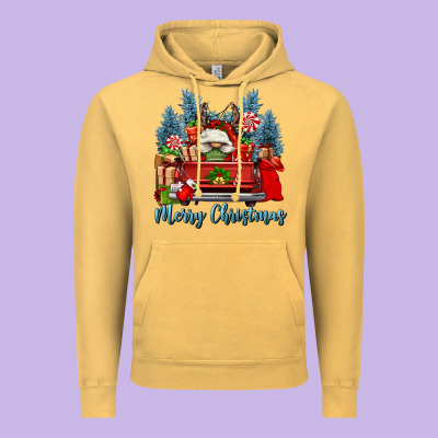 Merry Christmas Gnomes Truck Vintage Hoodie Designed By Fadigitalartstudio