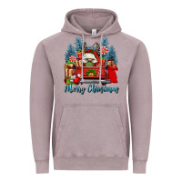 Vintage Zinc merry christmas gnomes truck Vintage Hoodie - FaDigitalArtStudio