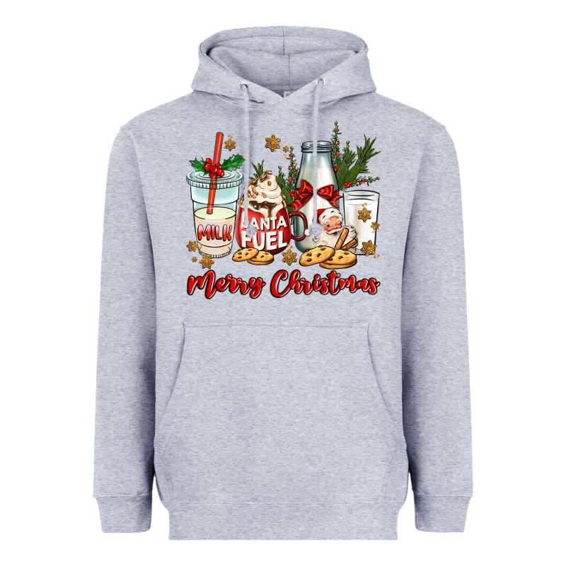 Santa Fuel Merry Christmas Heavyweight Hoodie by MaliasSmallBusiness | Teevron