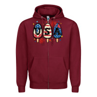 Burgundy usa popsicles Zipper Hoodie - MaliasSmallBusiness