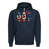Navy usa popsicles Zipper Hoodie - MaliasSmallBusiness