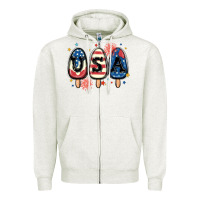 Oatmeal Heather usa popsicles Zipper Hoodie - MaliasSmallBusiness