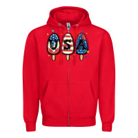 Red usa popsicles Zipper Hoodie - MaliasSmallBusiness
