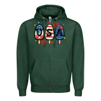 Sports Green usa popsicles Zipper Hoodie - MaliasSmallBusiness