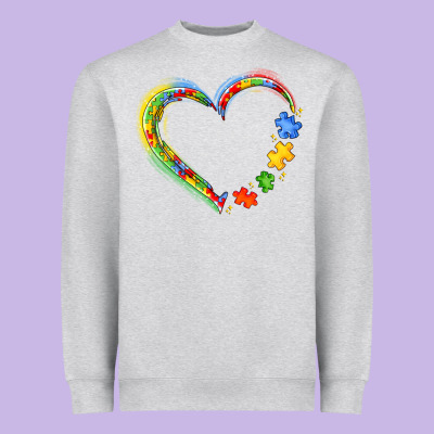 Autism Heart Heavyweight Sweatshirt Designed By Jahusdesignshop