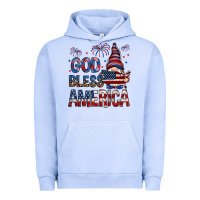 Pigment Grape Ice God Bless America with gnome 4th of july Urban Hoodie - HowdyJamesFarm