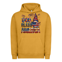 Pigment Peanut Butter God Bless America with gnome 4th of july Urban Hoodie - HowdyJamesFarm