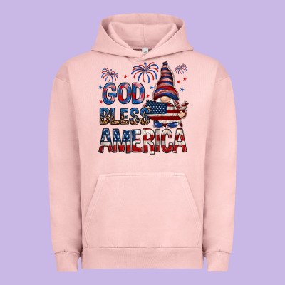 God Bless America With Gnome 4th Of July Urban Hoodie Designed By Howdyjamesfarm