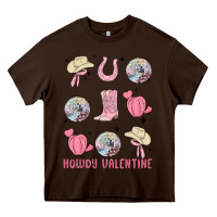 Chocolate Brown howdy valentine Heavy Core Tee - MaliasSmallBusiness