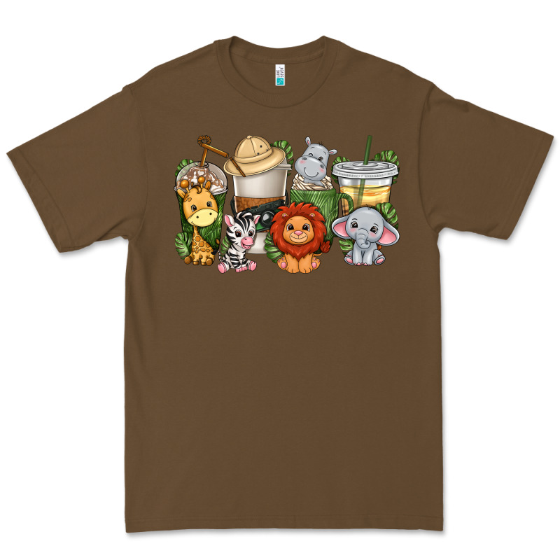 Cute Baby Safari Animals Coffee Cups Premium Tee by texasbilliewilder | Teevron