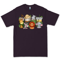 Plum cute baby safari animals coffee cups Premium Tee - texasbilliewilder