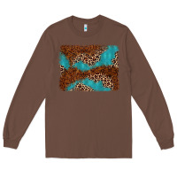 Chestnut turquoise glitter leopard background Long Sleeve Tee - AdoDesignShop