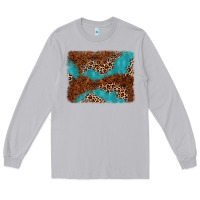 Moon Dust turquoise glitter leopard background Long Sleeve Tee - AdoDesignShop