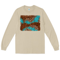 Mushroom turquoise glitter leopard background Long Sleeve Tee - AdoDesignShop