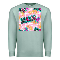 Seafoam Breast Cancer Awareness Mom With Leopard Patterns Premium Sweatshirt - BundleAndBundleShop