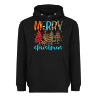 Black merry christmas trees Heavyweight Hoodie - MaliasSmallBusiness