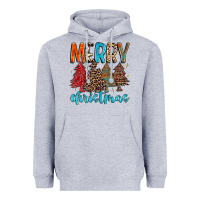 Heather Grey merry christmas trees Heavyweight Hoodie - MaliasSmallBusiness