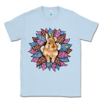 Dusty Blue easter leopard bunny sunflower Classic Tee - Artiststas