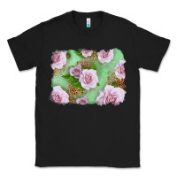 Black Pink Roses Background Classic Tee - LillyAllenDesigns