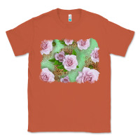 Copper Pink Roses Background Classic Tee - LillyAllenDesigns