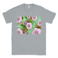 Heather Grey Pink Roses Background Classic Tee - LillyAllenDesigns