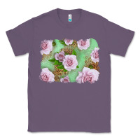 Lavender Pink Roses Background Classic Tee - LillyAllenDesigns