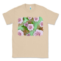 Mushroom Pink Roses Background Classic Tee - LillyAllenDesigns