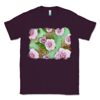 Plum Pink Roses Background Classic Tee - LillyAllenDesigns