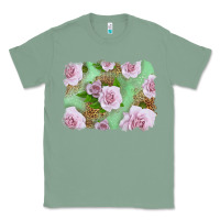 Sage Pink Roses Background Classic Tee - LillyAllenDesigns