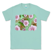 Seafoam Pink Roses Background Classic Tee - LillyAllenDesigns