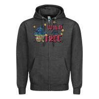 Charcoal Heather wild and free Zipper Hoodie - MaliasSmallBusiness
