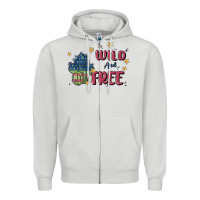 Dove Grey wild and free Zipper Hoodie - MaliasSmallBusiness