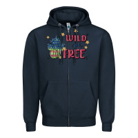 Navy wild and free Zipper Hoodie - MaliasSmallBusiness