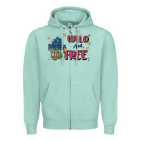 Seafoam wild and free Zipper Hoodie - MaliasSmallBusiness