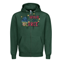 Sports Green wild and free Zipper Hoodie - MaliasSmallBusiness
