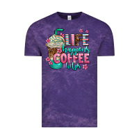 Cloud Purple life happens coffee  helps Vintage Tee - AdoDesignShop