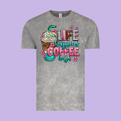 Life Happens Coffee  Helps Vintage Tee Designed By Adodesignshop