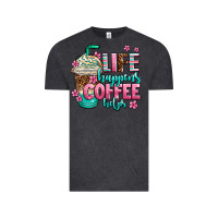 Vintage Black life happens coffee  helps Vintage Tee - AdoDesignShop