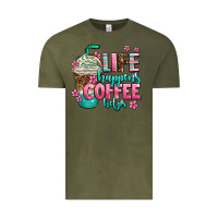 Vintage Olive life happens coffee  helps Vintage Tee - AdoDesignShop