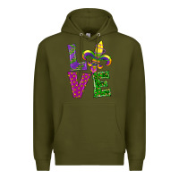 Army Green mardi gras love Premium Hoodie - RanaPortraitStore