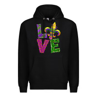 Black mardi gras love Premium Hoodie - RanaPortraitStore