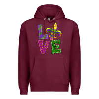 Burgundy mardi gras love Premium Hoodie - RanaPortraitStore