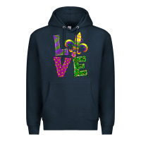 Navy mardi gras love Premium Hoodie - RanaPortraitStore