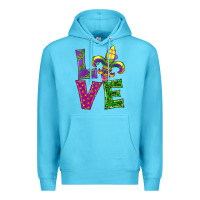 Ocean Blue mardi gras love Premium Hoodie - RanaPortraitStore
