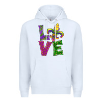 White mardi gras love Premium Hoodie - RanaPortraitStore