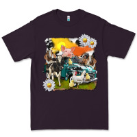 Plum cowhide farm truck with farm animals Premium Tee - texasbilliewilder