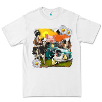 White cowhide farm truck with farm animals Premium Tee - texasbilliewilder